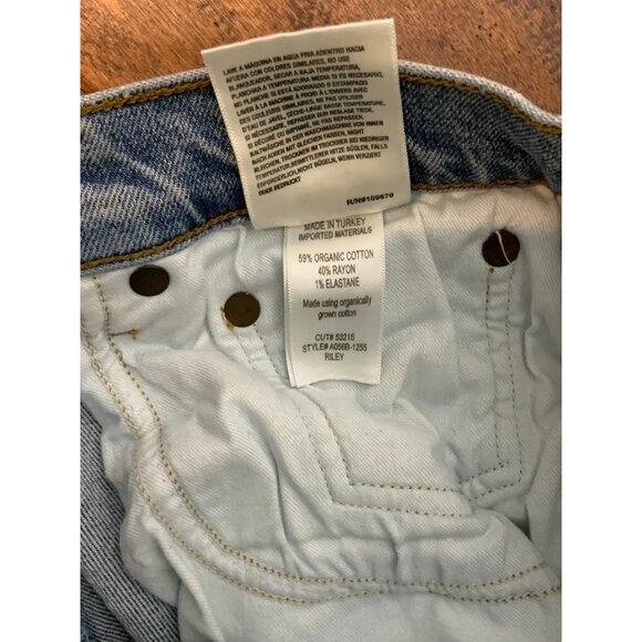 AGOLDE Light Wash Riley High Rise Straight Crop Distressed Blue Jeans, Size 29 - Picture 4 of 5